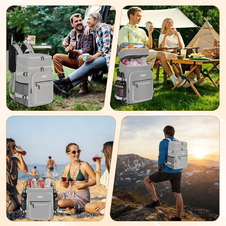40 Dosen Isolierter Kühlrucksack 30L, Thermo Rucksack Gross, Auslaufsichere wasserdichte Picknickruc