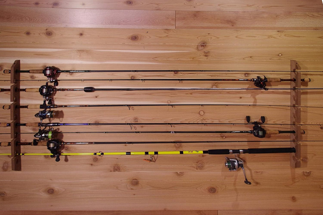 Old Cedar Outfitters 3-in-1 Angelruten-Aufbewahrungsregal, zum Aufhängen an Wänden, horizontal oder