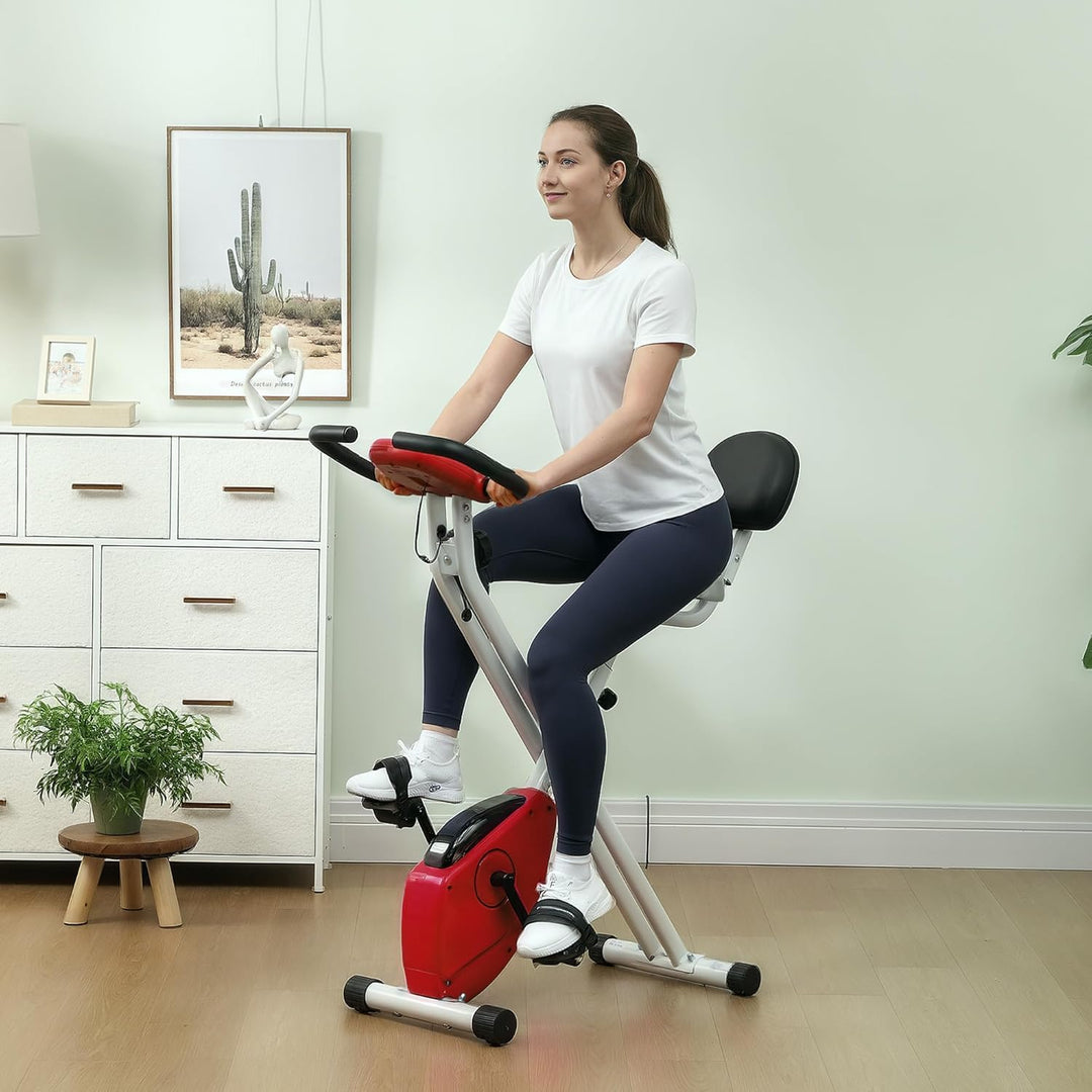 HOMCOM Faltbarer Heimtrainer - Zusammenarbeit Aosom.de x FFHandball - 8 Widerstandsstufen magnetisch