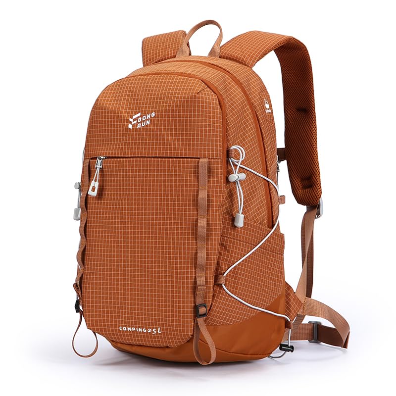 25L Wanderrucksack Damen Herren Reiserucksack Wasserdicht Rucksack Brown, Brown