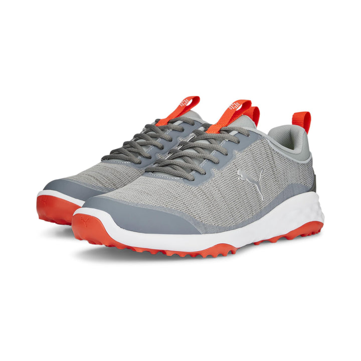 PUMA Herren Fusion Pro Golfschuh 43 EU Cool Mid Grey Puma Silver Red Blast, 43 EU Cool Mid Grey Puma