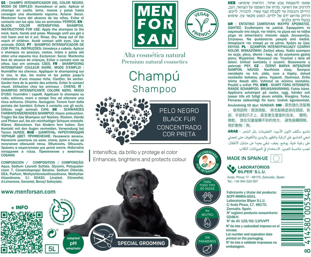 Menforsan 8414580005348 Schwarzes Haar Shampoo, 5000 ml