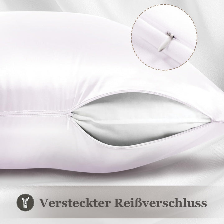 Adubor 100% Seidenkissenbezug 80x80cm für Haar und Haut, mit verstecktem Reissverschluss, beide Seit