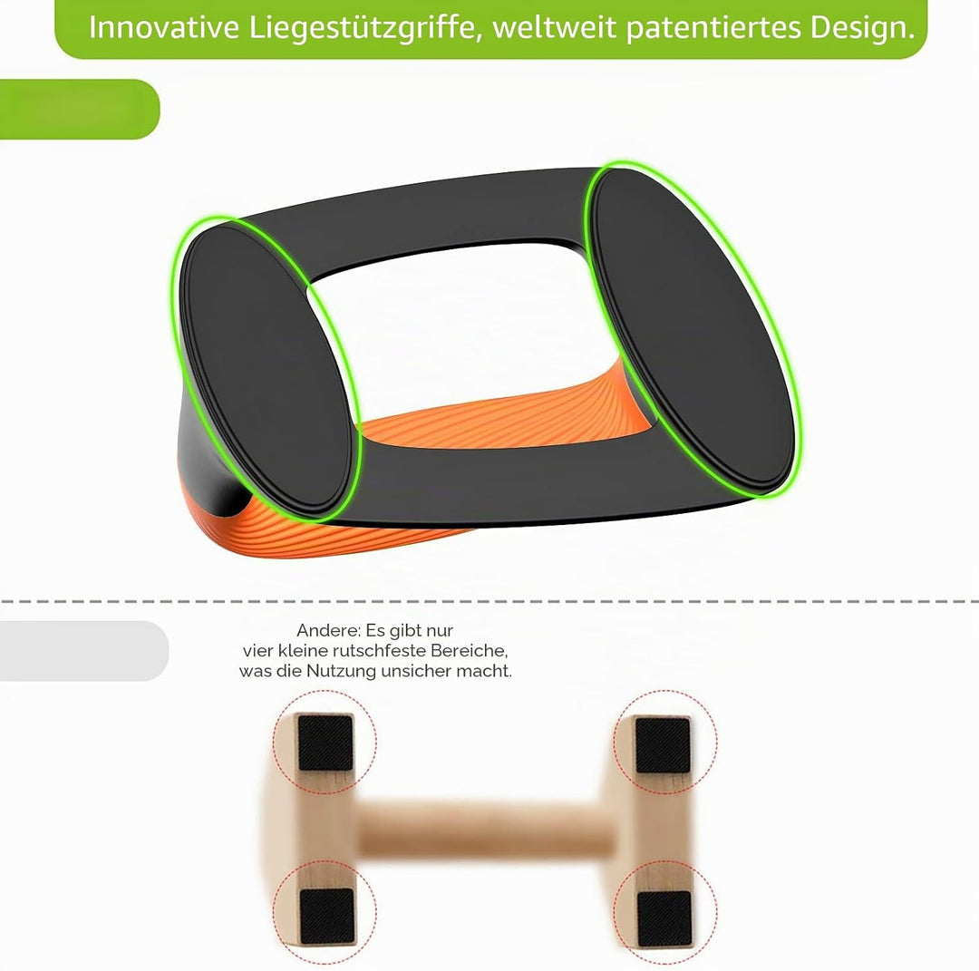 Kipika Liegestützgriffe für Zuhause – Push-Up Bars mit Anti-Rutsch-Unterseite,Soft Handles,Set of 2