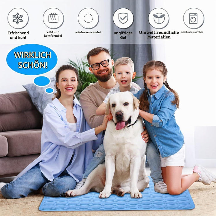 Kühlmatte Hunde, 70×55 cm Pet Cooling Mat, Kühldecke für Tiere, Abwischbar, Robust, Kühlmatte für Hu