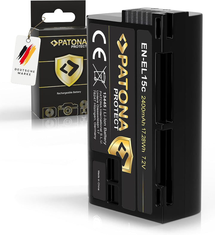 PATONA V1 Protect 2X Akku EN-EL15c (2250 mAh) inkl. NTC-Sensor und V1 Gehäuse - mit PD Performance U