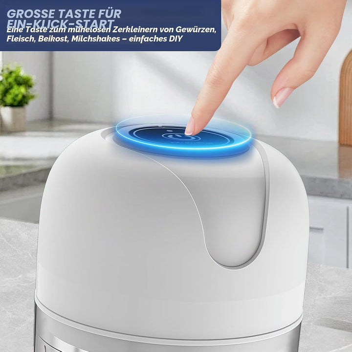 BAIFULAI Zerkleinerer Elektrisch Mini, Zwiebelschneider, 100ml&amp; 250ml Becherkörper, Multizerkleinere