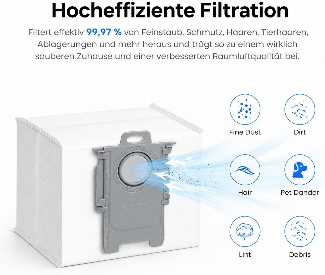 20 Stück Staubbeutel für Roborock Q7 L5+/Q10 S5+/S7 Max Ultra/Q5 Pro+/Q8 Max+/S8+/S8 Pro Ultra/S7 Ma