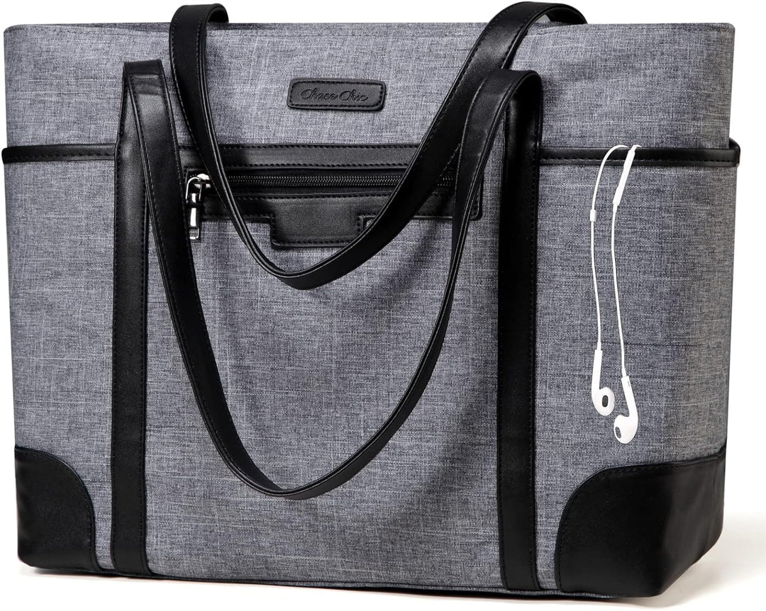 Chase Chic Laptop Handtasche Damen, Gross Wasserdicht 15.6 Zoll Laptop Tasche Arbeitstasche, Elegant