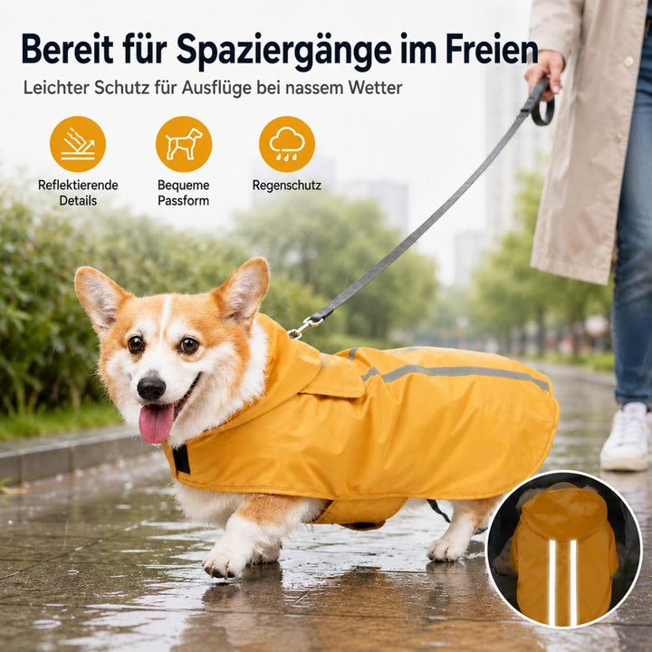 Regenmantel Hund, Hunderegenmantel Wasserdicht Reflektierende Jacke Für Haustiermäntel, Regenjacke H