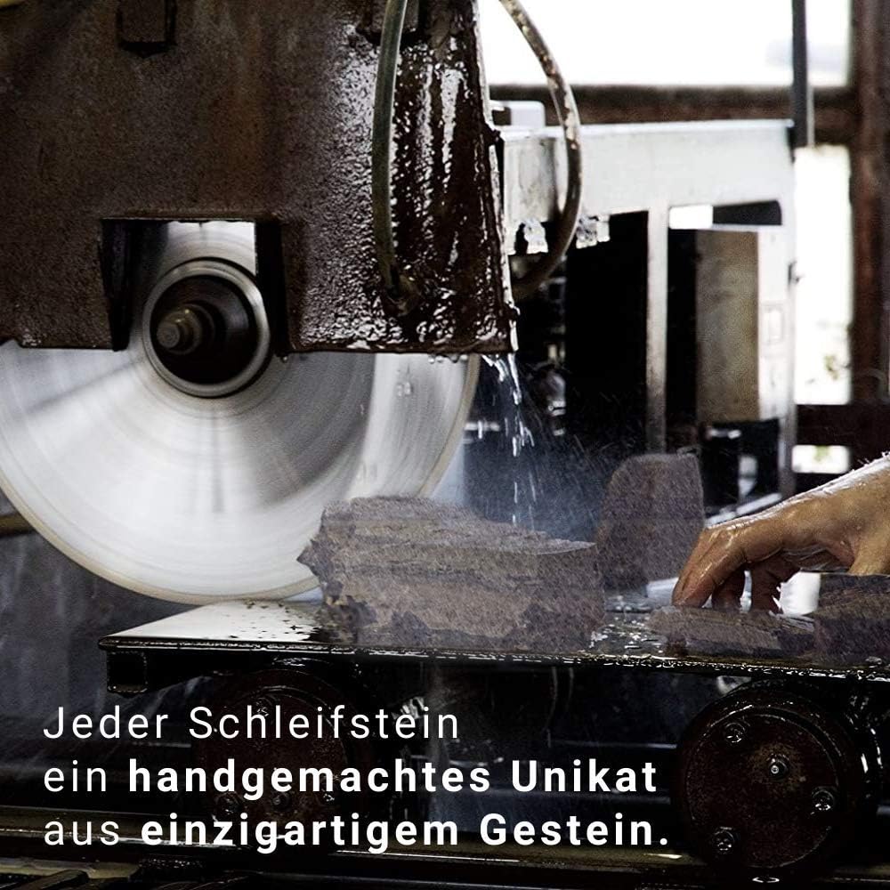 Schleifstein Belgischer Brocken blau Grösse 250x60 mm mit Anreibestein Kochmesser-Schärfer