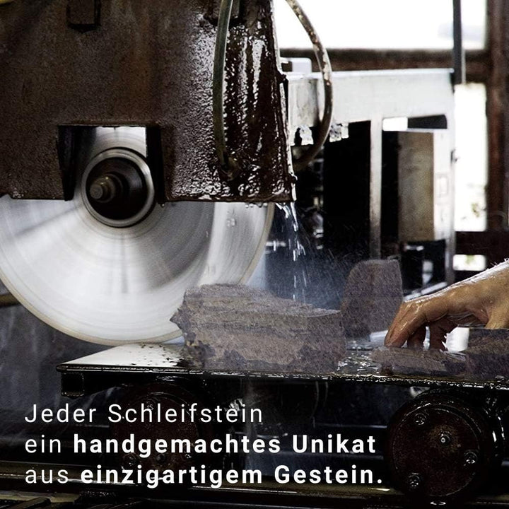 Schleifstein Belgischer Brocken blau Grösse 250x60 mm mit Anreibestein Kochmesser-Schärfer