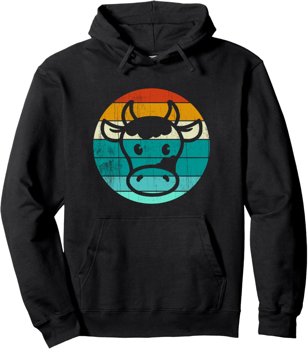 Kuh Kopf Kuhkopf Sonnenuntergang Pullover Hoodie