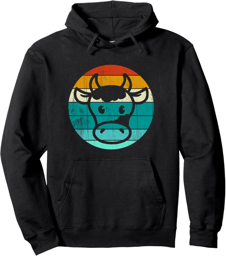 Kuh Kopf Kuhkopf Sonnenuntergang Pullover Hoodie