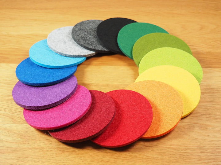 FILU Filzuntersetzer rund 20cm 4er Pack (Farbe wählbar) tannengrün - Untersetzer aus Filz für Tisch
