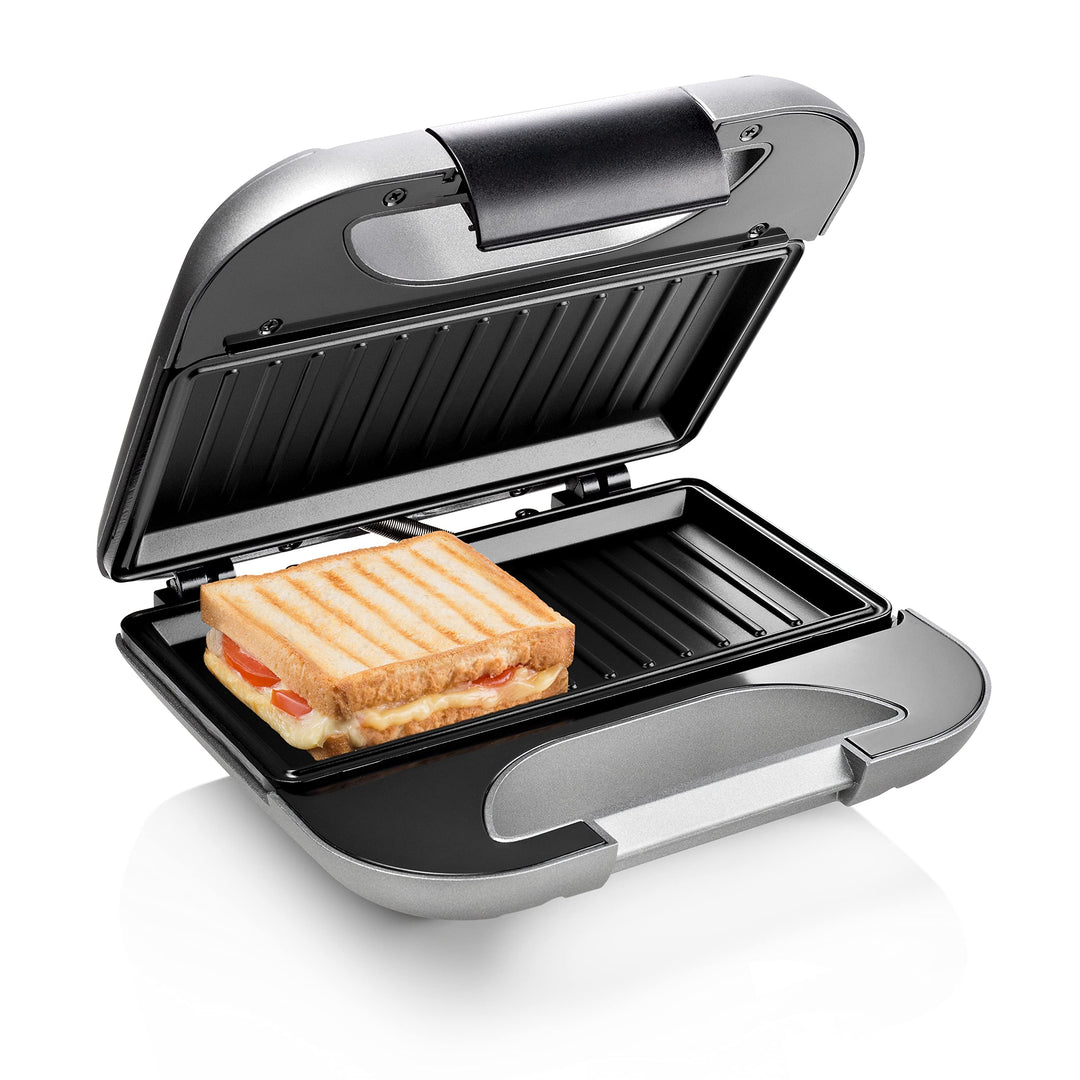 Princess Sandwich Maker DeLuxe in Mattoptik, 22x12cm Bratfläche, 750 Watt, 0,85 M Kabellänge, mit Si