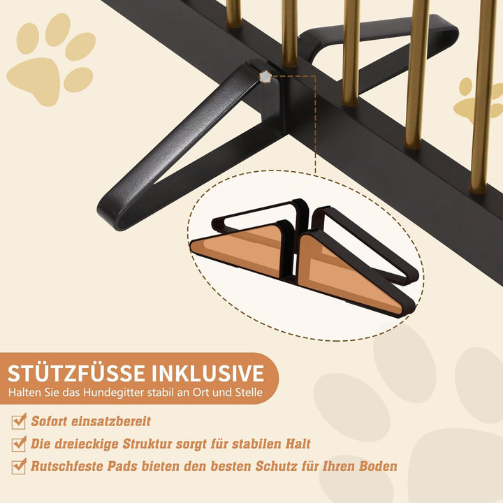 Absperrgitter Hund,Schutzgitter Holz, Freistehendes Hundeabsperrgitter Türgitter Treppengitter Schut