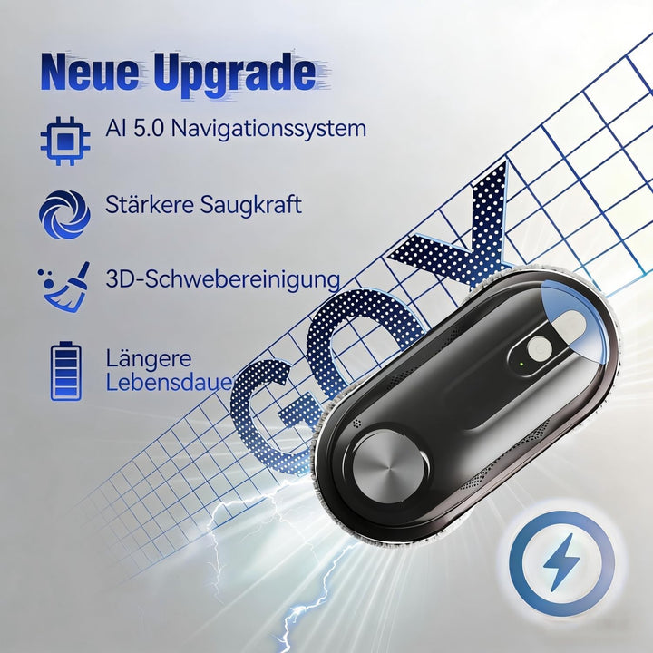 KKI Fensterreinigungsroboter, automatischer Fensterreiniger-Roboter, Dual-Spray, max. 3200 Pa, KI-Pf