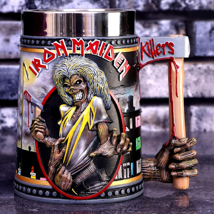 Nemesis Now Offizielles Lizenzprodukt Iron Maiden The Killers Eddie Album Bierkrug, Schwarz, 15.5cm