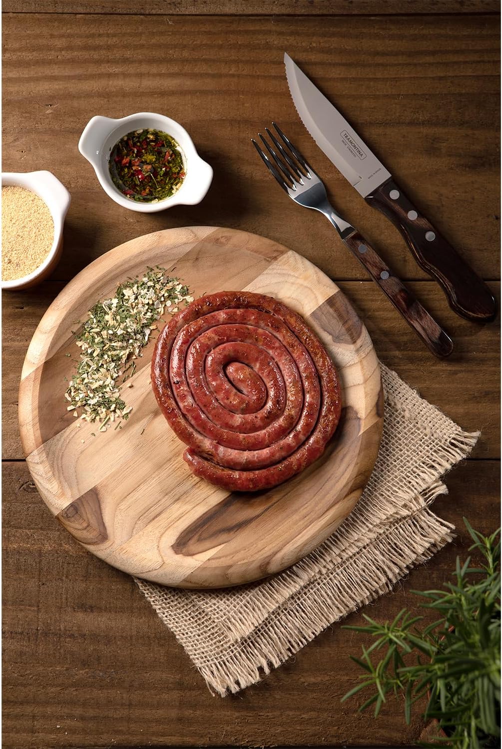 Tramontina JUMBO Steakmesser-Set, rostfreiem Edelstahl, spülmaschinenfest, Griffe aus Echtholz, FSC,