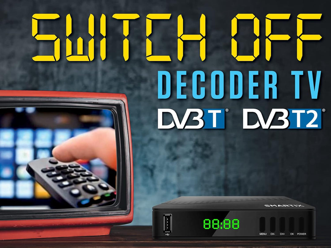 Atlantis SMARTIX DH17 Terrestrischer Digitaler Decoder DVB T2 HEVC H.265 mpeg2/mpeg4 H264 Media Play