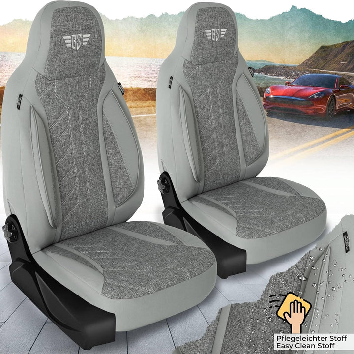 BREMER SITZBEZÜGE Mass Sitzbezüge Schonbezüge für Skoda Fabia 3 PLKT208 PLKT208 - Grau Fabia 3, PLKT