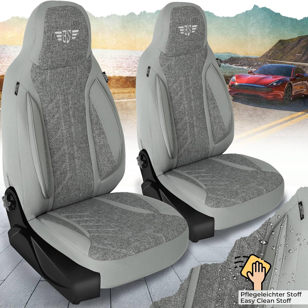 BREMER SITZBEZÜGE Mass Sitzbezüge Schonbezüge für Skoda Citigo I & II PLKT208 PLKT208 - Grau Citigo