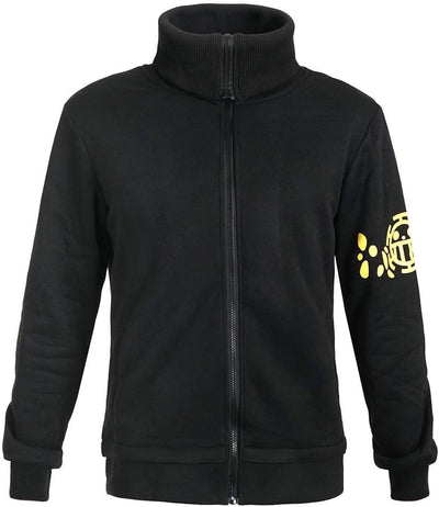 CoolChange Warmer Trafalgar Law Pullover | Schwarz mit Hochkragen und Reissverschluss | Grösse: S S