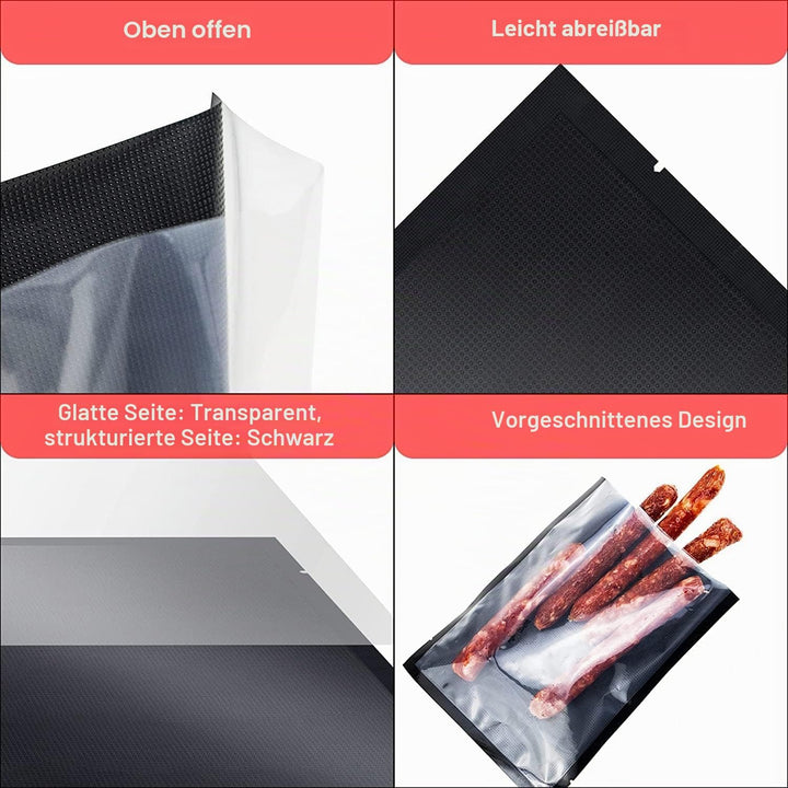 CANLENPK 20x30cm/8x12 Zoll Vakuumiertasche,Schwarze Rückseite Transparente Vorderseite,Versiegeln Ma