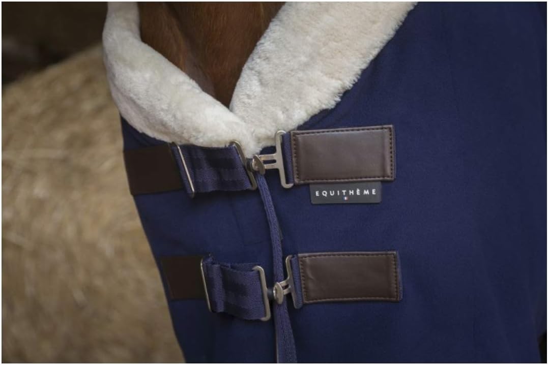 Stalldecke mit Polarfleece Teddy EquiTheme Marineblau 125cm, 125cm