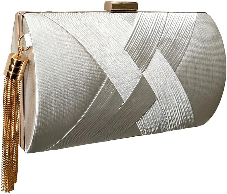 CORIOS Damen Clutch Tasche Abendtasche Fransen Kettentasche Tasche Luxurious Klein Umhängetasche Ele