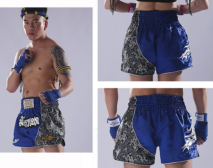 FLUORY Muay Thai Fight Shorts,MMA Shorts Clothing Training Cage Fighting Grappling Martial Arts Kick
