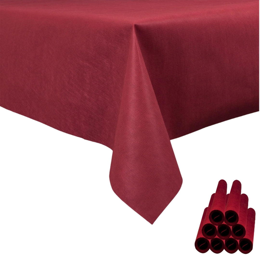 Sensalux Tischdecke, abwaschbar, Vorteilspack, 10 Stück, 1m x 2,5m, Bordeaux, Bordeaux