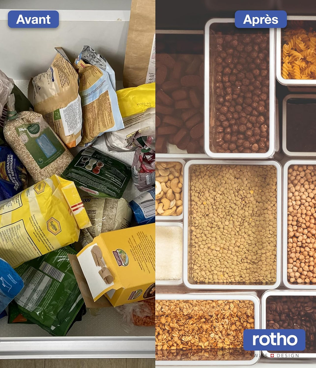Rotho Loft 3er-Set Vorratsdosen verschiedene Grössen, lebensmittelechter Kunststoff (PP) BPA-frei, t
