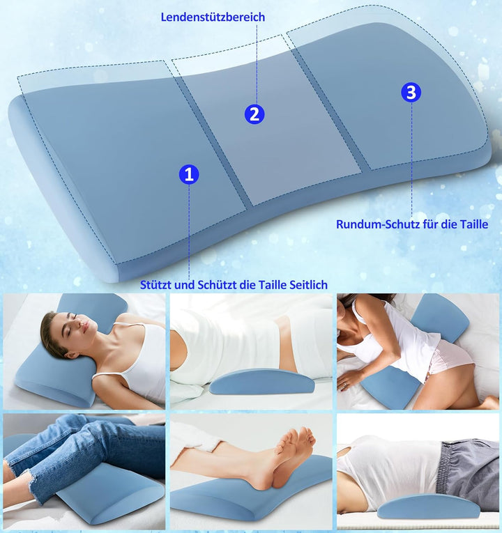 Orthopädisches Lendenkissen Ergonomische Rücken- &amp; Lordosenstütze aus Memory-Schaum für Bett &amp; Sofa