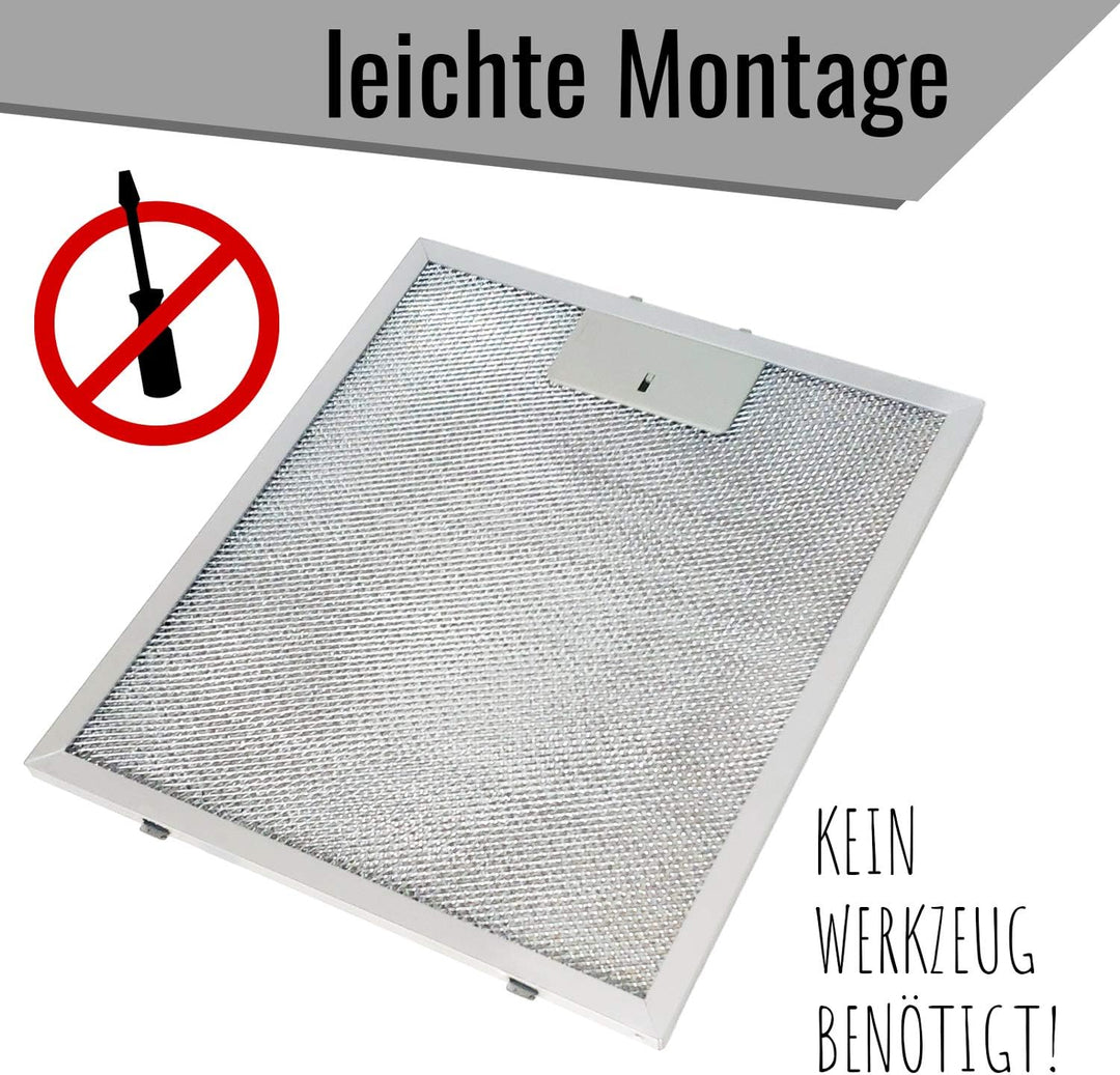 Metallfettfilter für Dunstabzugshauben, 320x260mm, Fettfilter mit Metallgitter für Küchenabzugshaube