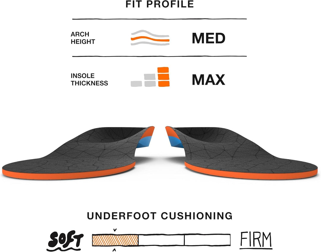 Superfeet FLEX Komfort Schuheinlagen, Einlegesohlen für Sportschuhe zur Polsterung und Unterstützung