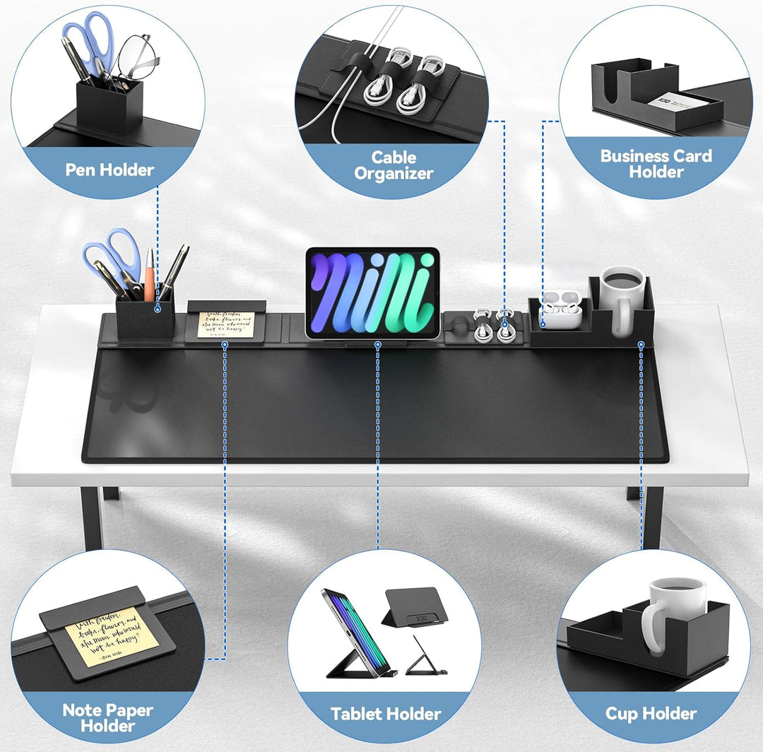 KDD 6 in 1 Schreibtisch Unterlage & Gaming Mauspad XXL, Rutchfeste Desk Mat mit DIY Magnetisch Organ