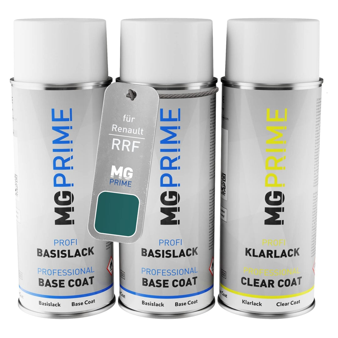 MG PRIME Autolack Sprühdosen Set für Renault RRF Bleu Zanzibar Pearl/Sansibar-Blau Metallic Grundlac