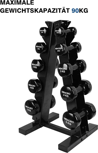 MENCIRO A-Rahmen Hantelständer Nur Ständer, 5-Tier Stahl Gewicht Kurzhantel Rack für Hanteln, Gewich