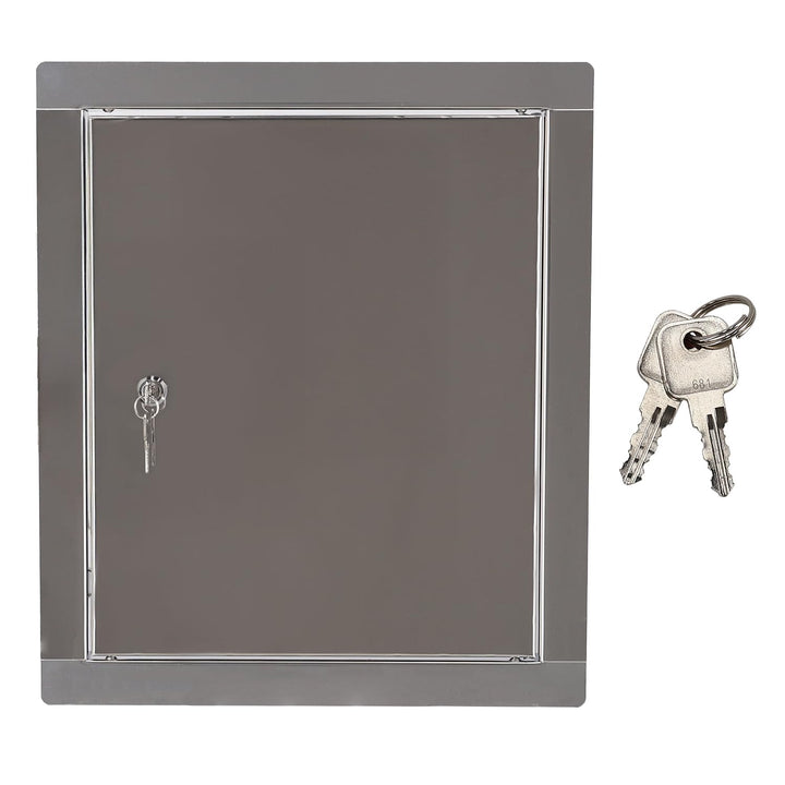 KOTARBAU® Revisionsklappe Grösse 25x25cm mit Schlüssel Edelstahl Silber für Revisionsschächte, 25x25