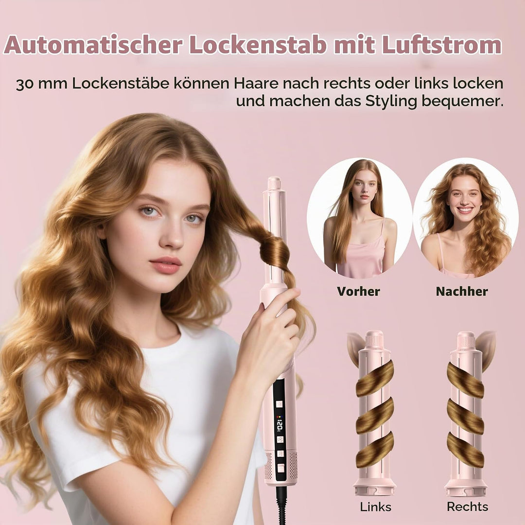 Atopskins Hairstyler 8 in 1 Set mit LCD-Bildschirm,1400w Haarstyler Set, 110000 U/Min Ionen Haartroc