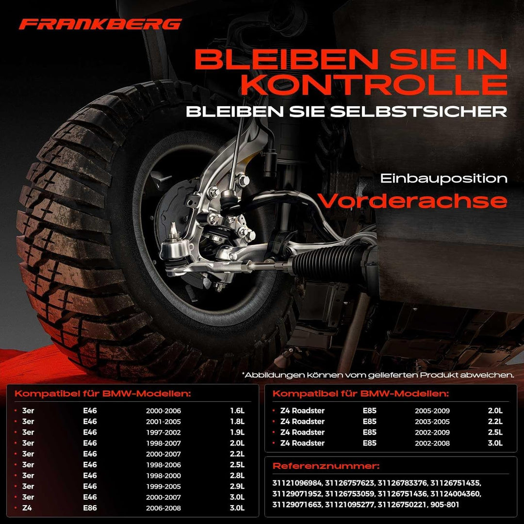Frankberg 2x Querlenker mit Schraube Vorne Unten Kompatibel mit E46 316 318 320 323 325 328 330 1999