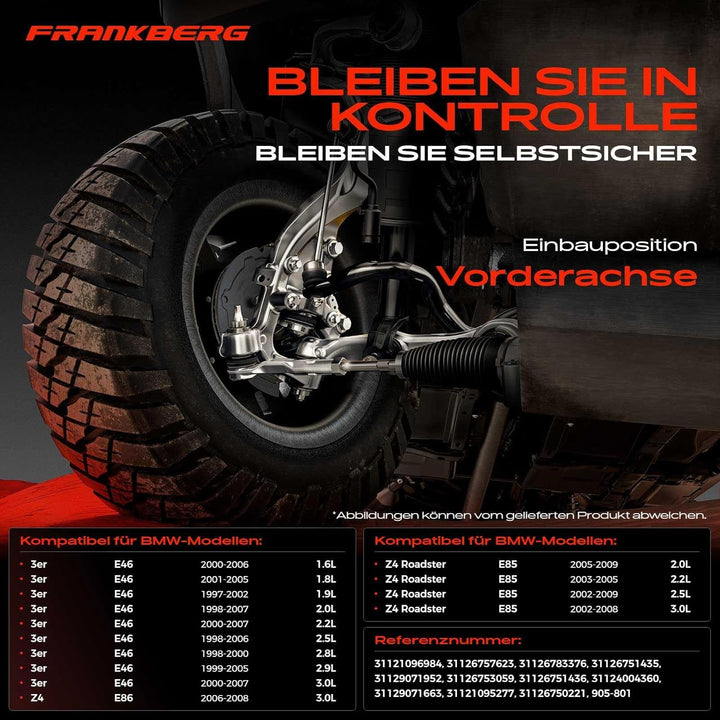 Frankberg 2x Querlenker mit Schraube Vorne Unten Kompatibel mit E46 316 318 320 323 325 328 330 1999