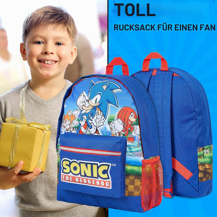 Get Trend Sonic The Hedgehog Rucksack Kinder, Schulrucksack Jungen Mädchen Backpack Unisex Kinderruc