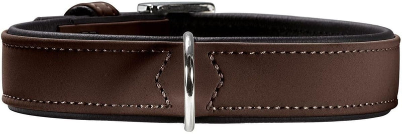 HUNTER SOFTIE Hundehalsband, Kunstleder, samtig, pflegeleicht, 60 (M-L), braun 60 (M-L) braun, 60 (M