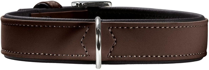 HUNTER SOFTIE Hundehalsband, Kunstleder, samtig, pflegeleicht, 40 (XS-S), braun braun 40, braun 40