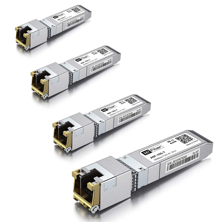 4 Stück, 10Gb SFP+ RJ45 Transceiver, 10Gbase-T SFP+ Ethernet Kupfer Modul unterstützt 10G/5G/2,5G, C