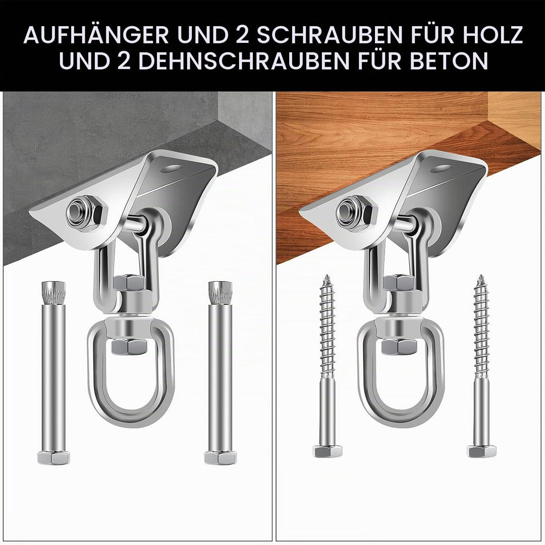 SWAWIS Deckenhaken Hängesessel Schwerlasthaken Schaukelhaken, 450KG 360° Drehen Deckenhaken Schwerla