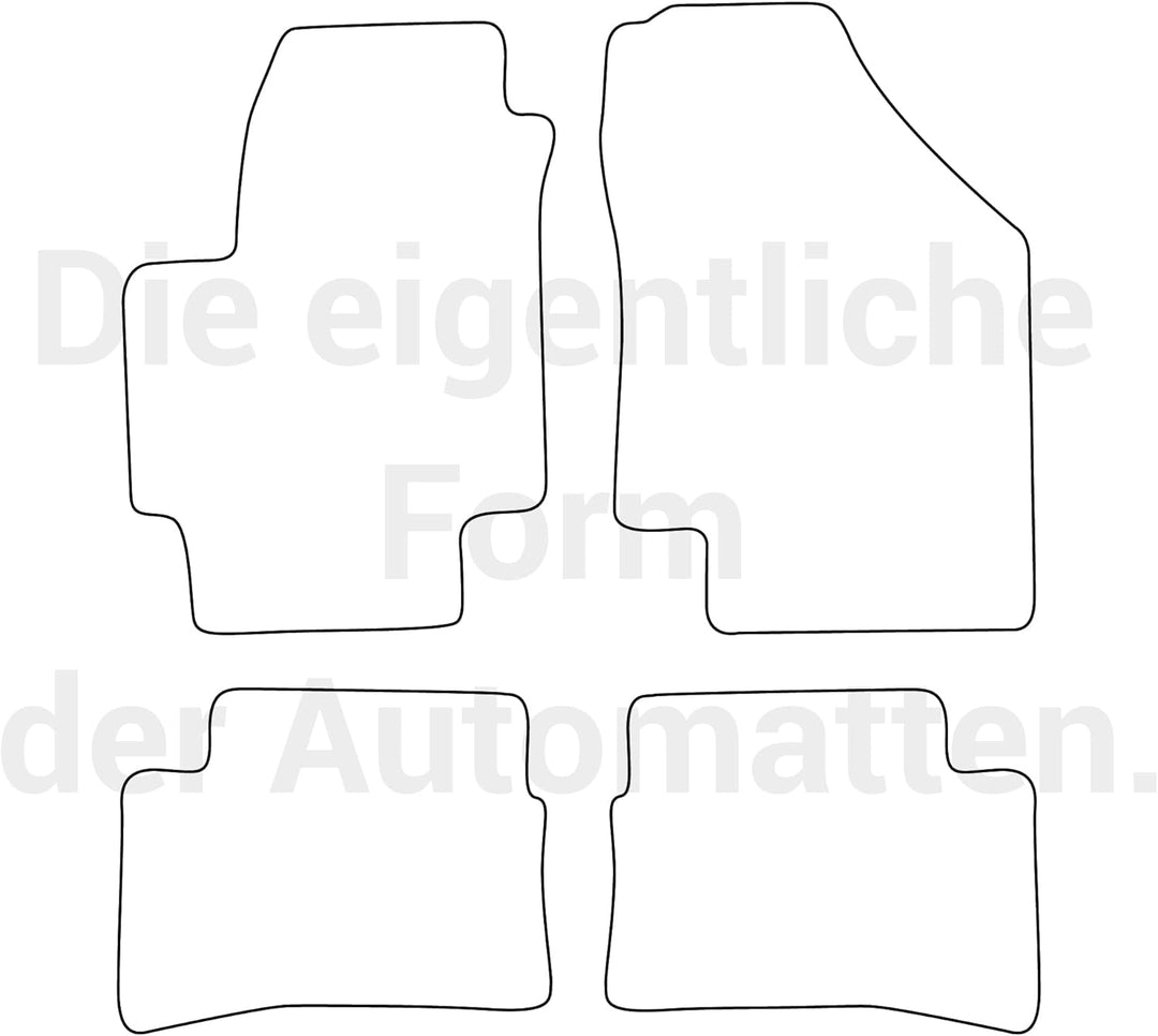 moto-MOLTICO Fussmatten Auto Velours Autoteppiche Schwarz Automatten Set 4-teilig passend für Hyunda